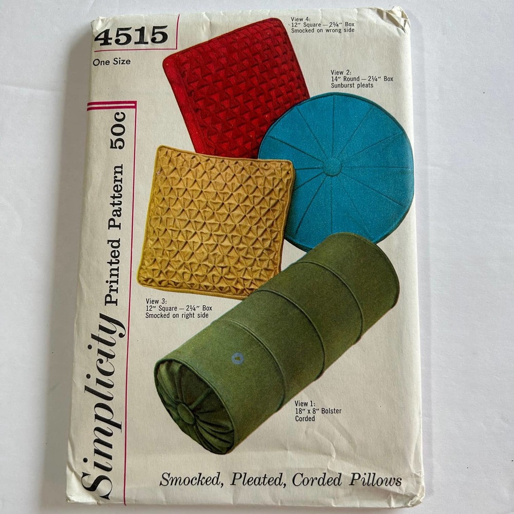 Simplicity Vintage‎ 1960's Pattern #4515 Pillows